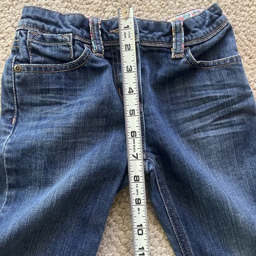 Mini Boden Girls Capri Jeans Size 7Y With Floral Design Pockets & Cuffed At Hem - Picture 6 of 8