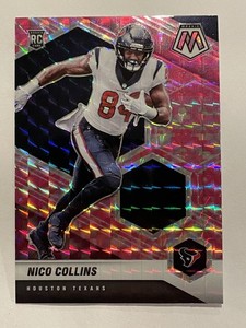 2021 Panini Mosaic Nico Collins #330 Camo Pink Mosaic Prizm Rookie RC Texans