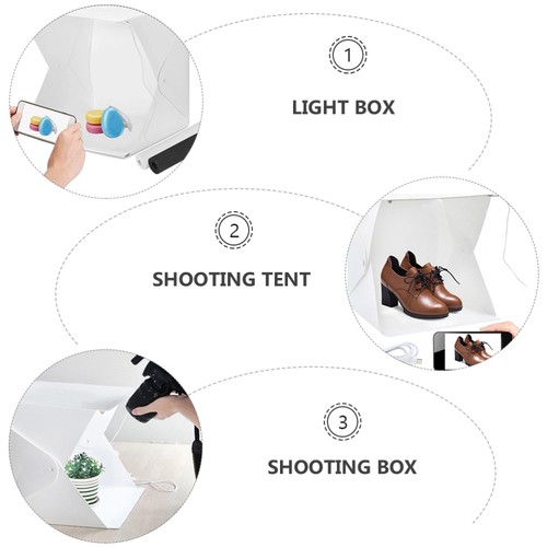 Caja de luz de escritorio con telón de fondo para fotografía de estudio Softbox - Imagen 2 de 12