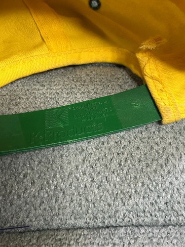 Vintage K Products John Deere Snap Back Hat Cap Yellow Green Made In USA - Picture 6 of 11