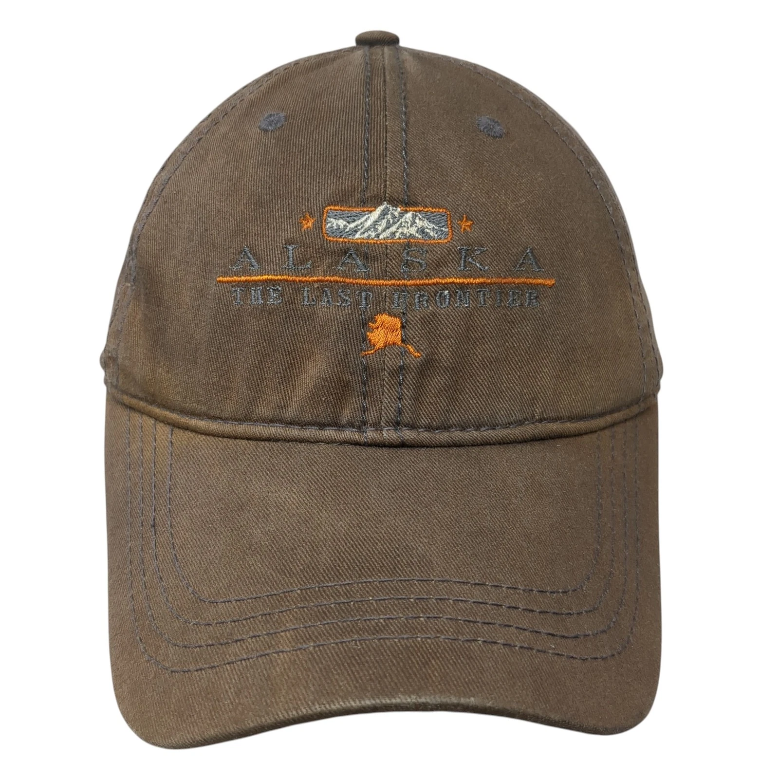 Alaska The Last Frontier Slideback Hat Brown One Size Embroidered
