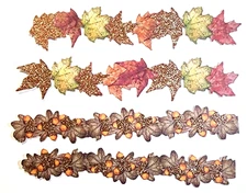 Autumn Leaves Acorns Glitter Accents Set Of 4 Stickers K&Company Cardstock