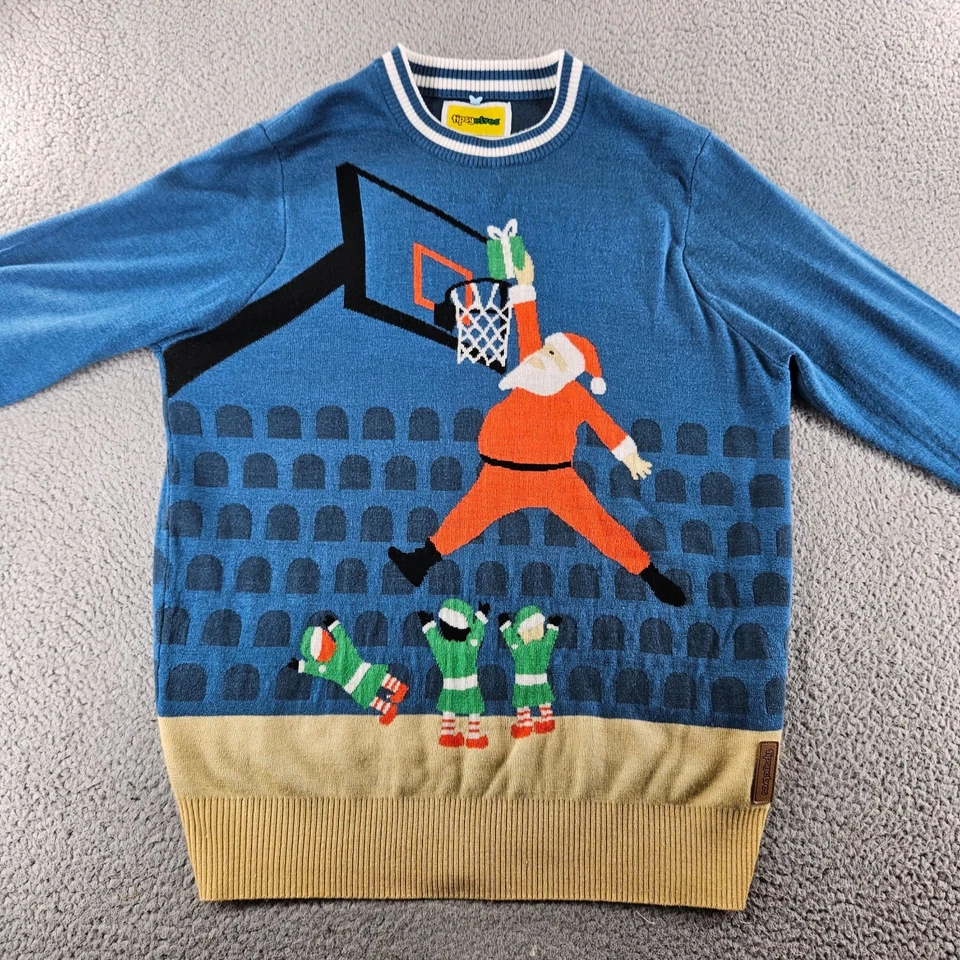 Tipsy Elves Feo Navidad Suéter Hombres XL Azul Santa Jingle Bailarina Fiesta Foto 2 de 4