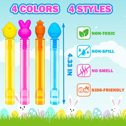 20 Pack Easter Mini Bubbles Wands Party Favors for Kids, Basket... - Picture 2 of 6