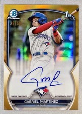 2023 Bowman Chrome Gabriel Martinez TRUE Gold 1st Auto /50 Blue Jays