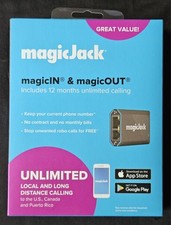 MagicJack HOME VoIP Adapter w/ 12-Month Service   1 Line, PoE, Black, Sealed