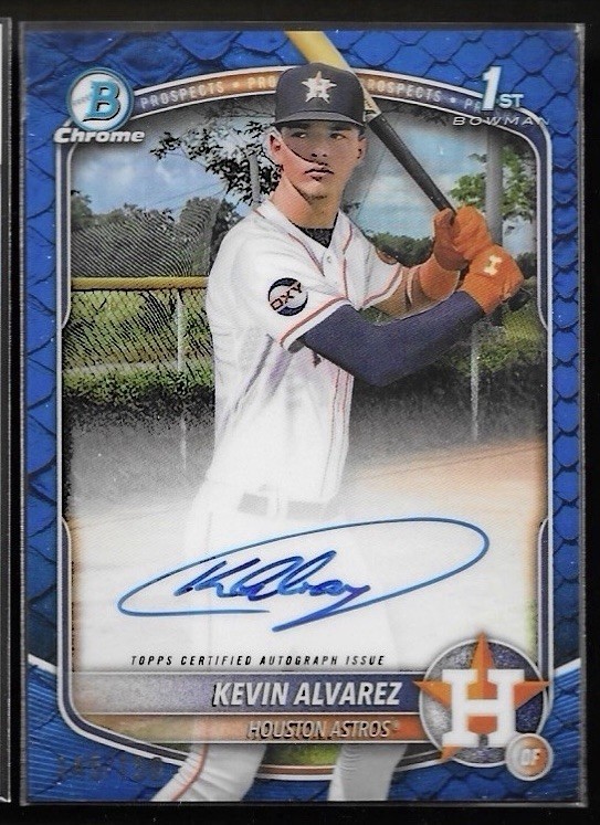 2025 Bowman Chrome Kevin Alvarez 1st Bowman Blue Reptilian Auto /150 - Astros