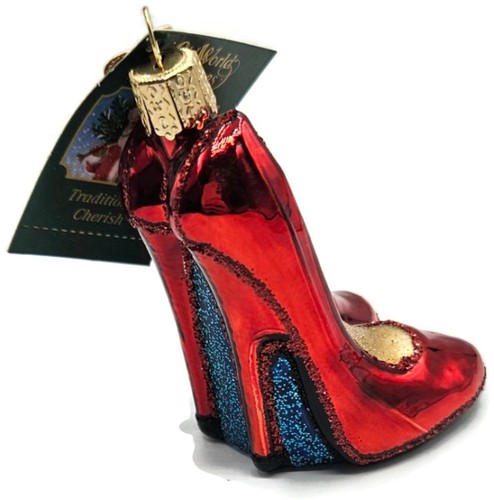 Glamour Heels rot glitzernder Pumps Zauberer von Oz alte Welt Weihnachtsschmuck OWC - Bild 8 von 10