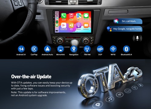 For BMW 3 E90 9" IPS Android 14 Car Radio GPS Navigation Stereo WiFi CarPlay DSP - Foto 17 di 22