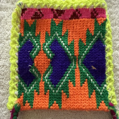 Bolso Bandolera Colorido México Arte Popular Nayarit Huichol Hecho a Mano Wixarika - Imagen 5 de 6
