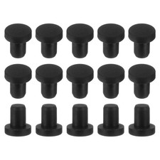 15Pcs Solid Silicone Hole Plug for 4.5mm/0.18" Hole, 0.24" Plug Height, Black