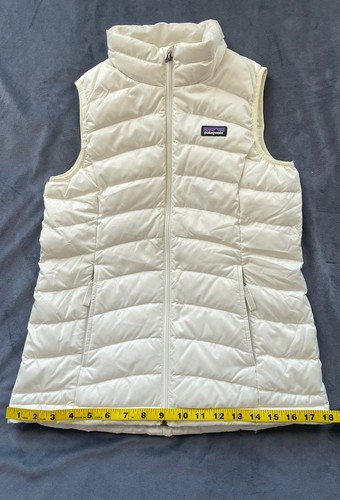 Patagonia Goose Down Puffer Vest Girl’s Sz M (10) S White - Picture 10 of 13