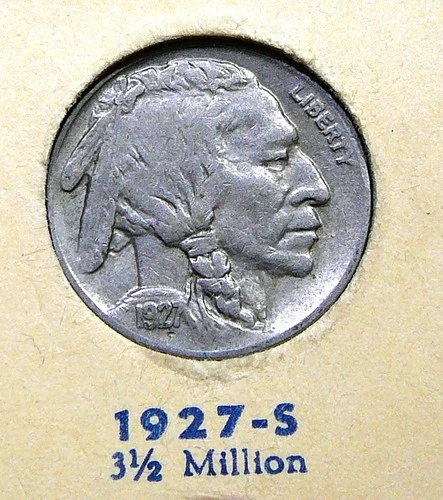 1927-S Buffalo Nickel - Very Fine  / Very Fine + (SA)