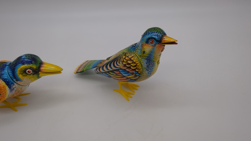 2 Vtg Kohler Mechanical Wind Up Litho Toys Crow & Singing Jubilating Bird Boxes - Video 1 of 1