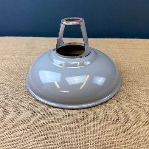 VINTAGE INDUSTRIAL 9" 'COOLICON' GREY ENAMEL LIGHTING LIGHT SHADE - Picture 5 of 8