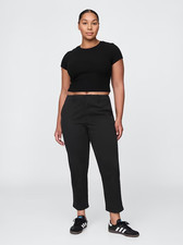 GAP Mid Rise Downtown Khakis Black Pants Size 12 NWT RT 70 Comfy Work Casual