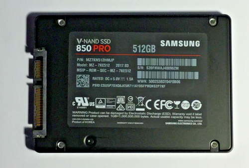 Samsung 850 PRO 512GB 2.5" SATA SSD Solid State Hard Drive MZ-7KE512 MZ7KE512