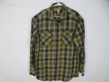 Duluth Trading Co Shirt Mens Large Tall Green Plaid Flannel Button Down Workwear