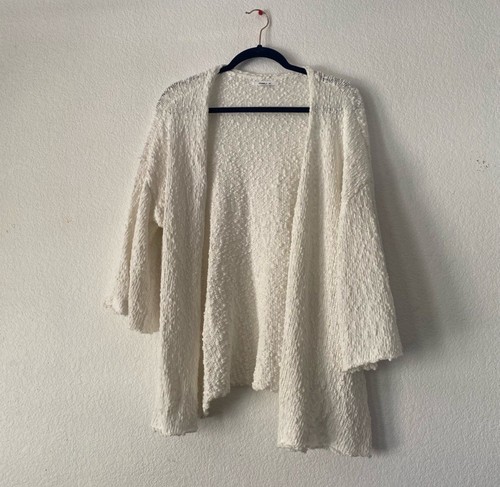 O'Neill Damen Gr. M Off White Open Front Bell Sleeve Coronado Cardigan Pullover
