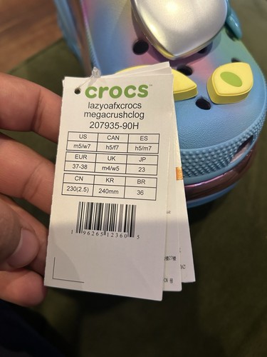 CROCS X LAZY OAF Women’s Size 7 MEGA CRUSH Clog Sandals Shoe Sold Out - Picture 8 of 12