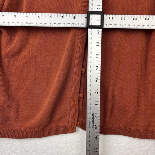 Ann Taylor Petite Red/Orange Cardigan Sweater Size Large Petites 100 % Silk - Picture 5 of 7