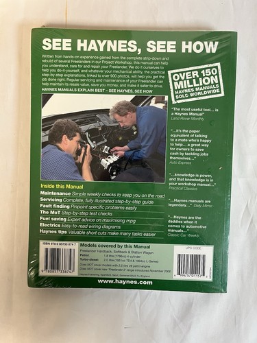Land Rover Freelander 1997 to Oct 2006 (R to 56 Reg) Workshop Manual - Picture 2 of 2