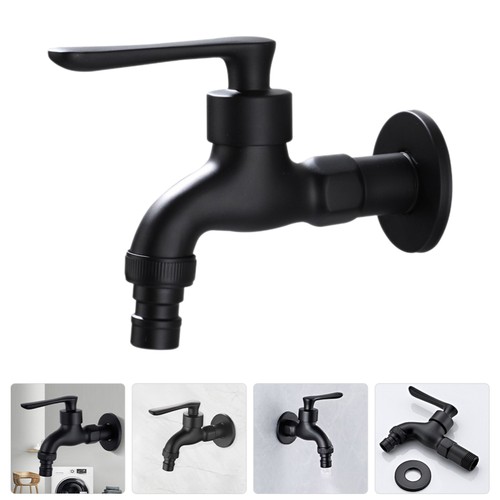 Copper Washer Faucet Single Cold Water Tap Black For Laundry Use - Bild 9 von 12