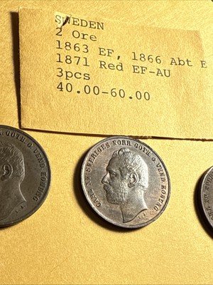 Sweden 2 Ore 1863 1866 1871 | eBay