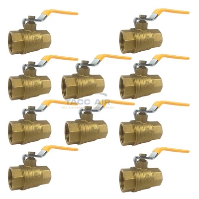 MIDLAND 10 PC 1" NPT Brass Ball Valve Full Port Shut-Off Valve CSA Approved 600psi WOG