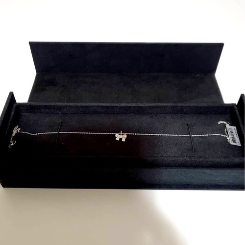 David Yurman 18K White Gold Diamond Bow Pendant Necklace w Tags 18in - 第 9/10 張圖片