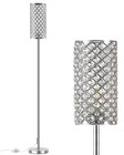 Crystal Floor Lamps - Modern Silver Standing Lamp with 3 CCT LED Bulbs for El...