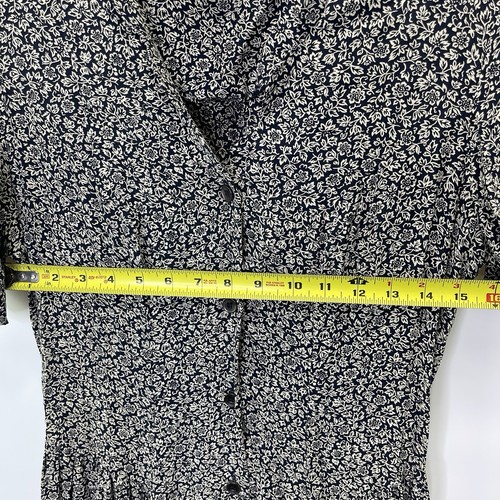 Vintage LAURA ASHLEY Navy Blue Floral Print Dress 70’s 80’s Style US Size 12 - Picture 12 of 13