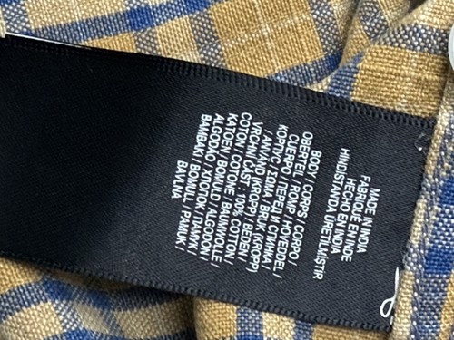 Camisa Ralph Lauren Doble RL Hombres Amarillo e Índigo A Cuadros Abotonada 100% Algodón - Imagen 6 de 18