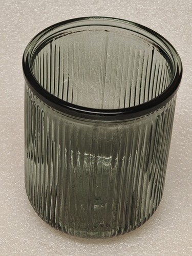 Trans Green Shade Glass Tumbler Toothbrush Holder Pen Pencil Makeup Brush Pot π - Picture 2 of 3