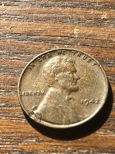 1942 Lincoln Wheat Cent Major Obverse Retained Lamination Error - See Photos - Picture 3 of 4