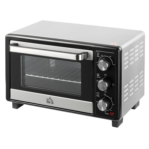 Homcom Mini Backofen 16L Arbeitsplattenofen mit verstellbarem Temp Timer 1400W, silber - Bild 11 von 11