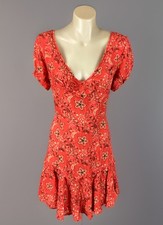 Spell & The Gypsy Collective Women's Celestial Red Floral Mini Dress Small Boho