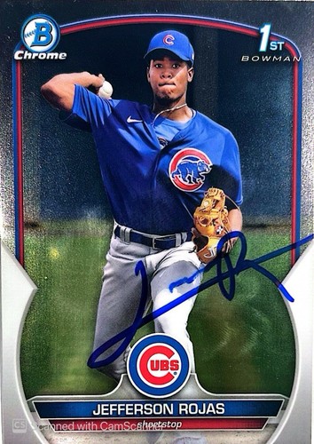 Bowman Chrome Prospects 2023 #BCP-70 Jefferson Rojas IP Auto Chicago Cubs