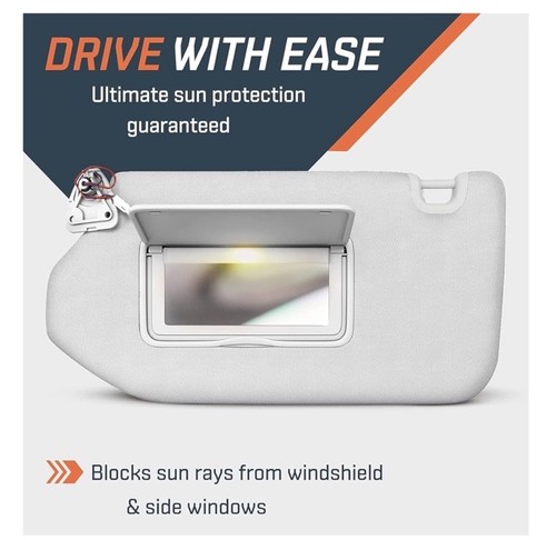 SAILEAD Left Sun Visor w/ Light Gray for 13-18 Nissan Pathfinder 14-17 QX60 - Picture 3 of 11