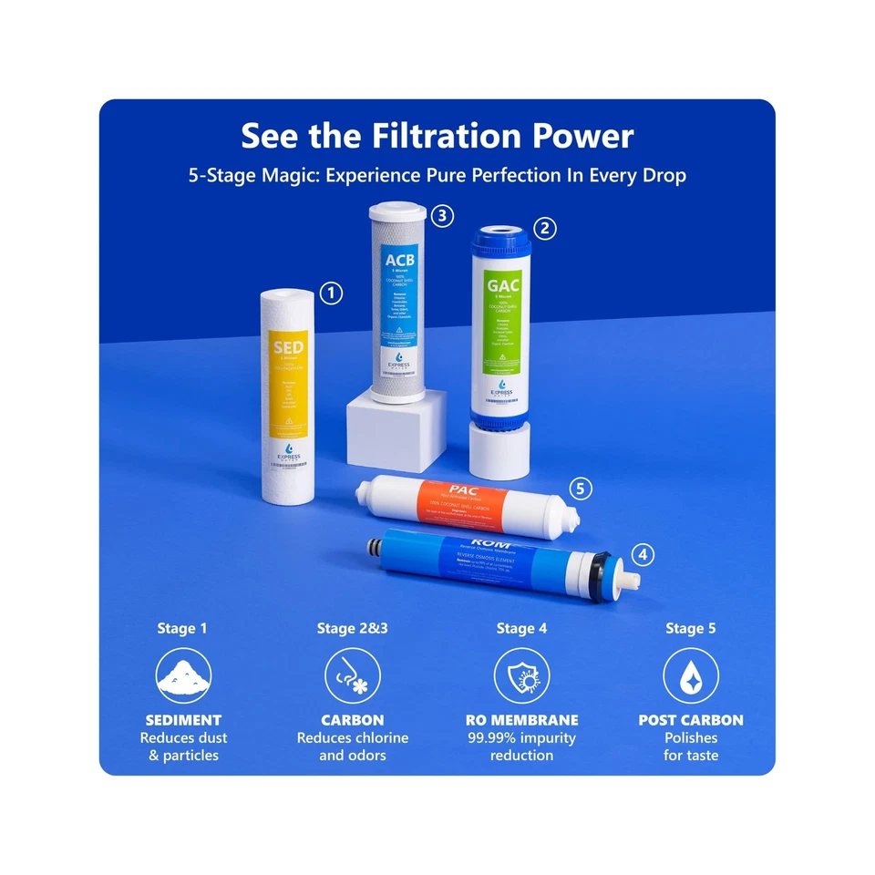Express Water RO5DX Reverse Osmosis Filtration NSF Certified 5 Stage RO Syste... - Image 4 of 4