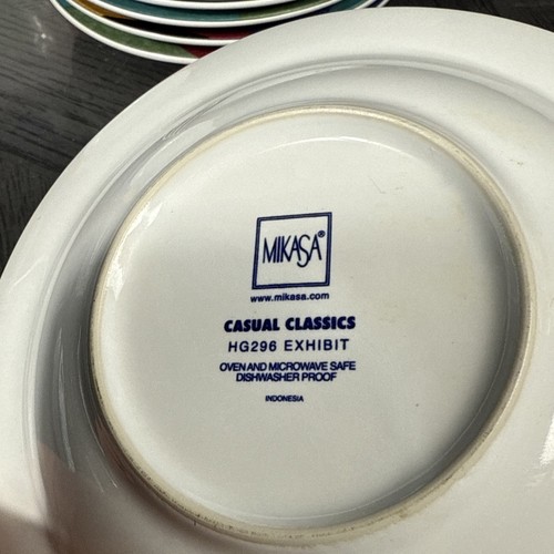 Mikasa Casual Classics EXHIBIT HG296 Rim Soup Pasta Bowl 8 3/8" Set Of 6 - Picture 4 of 5