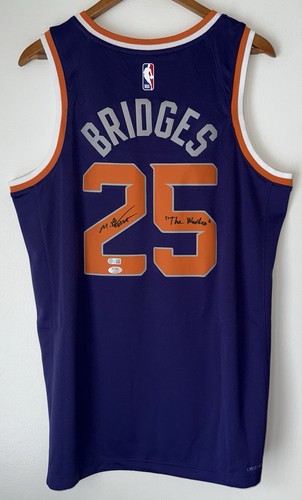 Mikal Bridges Signed Phoenix Suns "The Warden" NBA Nike Jersey USASM & PSA/DNA - Picture 2 of 11