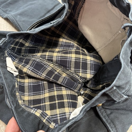 Pantalone carpentiere doppio ginocchio Carhartt taglia 31x28 (etichetta 33x34) foderato in flanella tela - Foto 6 di 8