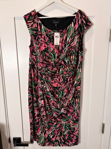 Connected Petite Printed Sleeveless Jersey Sheath Dress Size 16W - Picture 5 of 7