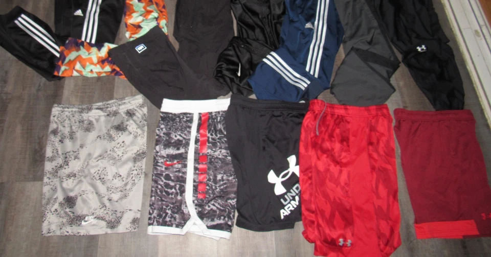 24 Pc UNDER ARMOUR ADIDAS NIKE Lot Boy's Large 14 16 Shirts Shorts Pants Jackets - Image 3 of 4