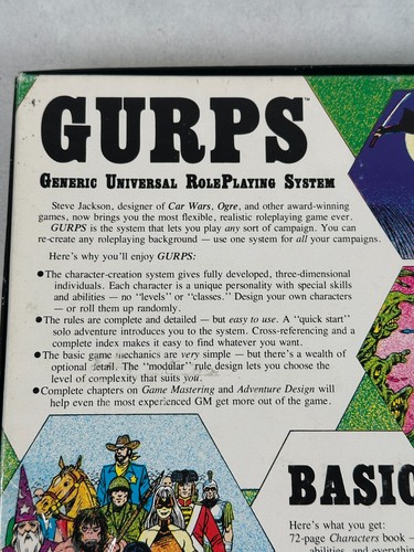 VTG 1986 GURPS Basic Set Role Playing RPG Game Steve Jackson Books 1 2 - Picture 9 of 19
