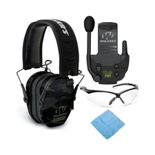 Walker’s Razor Slim Electronic Muff (Kryptek Camo) w/ Walkie Talkie & Glasses
