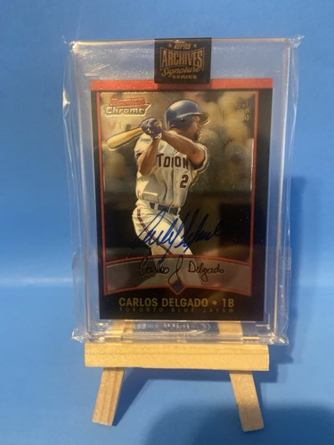 2022 Topps Archives Auto Carlos Delgado 1/1 Bowman Chrome SSP RARE - Picture 10 of 11