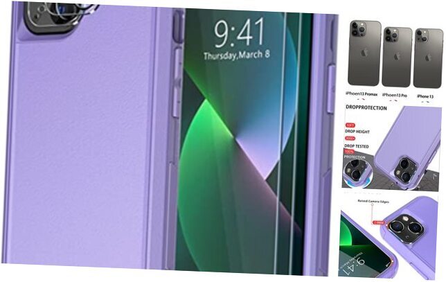 for iPhone 13 Case [Shockproof] [Dropproof] 13-Purple-screen protector