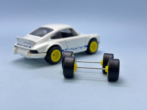 R499 Hot Wheels 1/64 Set # Deep Dish 10mm gelb, MEDIUM RUBBER WHEELS REIFEN - Bild 4 von 6